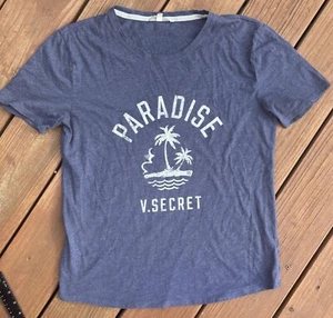 Victoria's Secret T Shirt Short Sleeve Navy Blue SZ Large Paradise V.Secret - Picture 1 of 5
