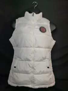 Size L Madden Girl White Puffer Vest Patch Logo Full Zip With Snap Pockets  - Picture 1 of 7