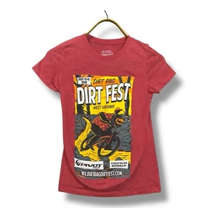 Maglietta Dirt Rag Dirt Fest donna rossa maglietta grafica taglia S - Foto 1 di 3