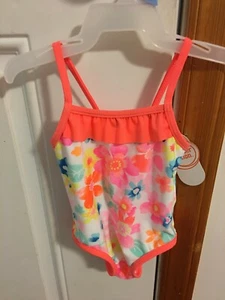 BRAND NEW INFANT GIRL'S SIZE 3-6 MONTHS WONDER NATION FLORAL ONE PIECE SWIMSUIT - Picture 1 of 4