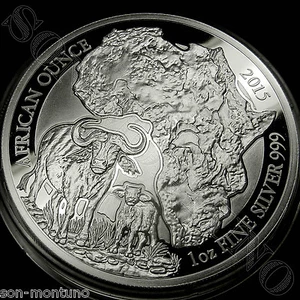 2015 Rwanda CAPE BUFFALO PROOF 1oz Silver African Wildlife Coin ONLY 1000 MINTED - Picture 1 of 3