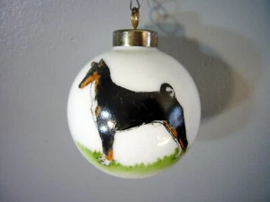 Basenji Tri Color Porcelain China Dog Christmas Ornament Globe Round - Picture 1 of 3