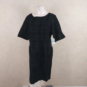 Alfani neu Damen Bio Gitter Kleid schwarz Etui Größe 16 neu mit Etikett R12F3 - Bild 1 von 4