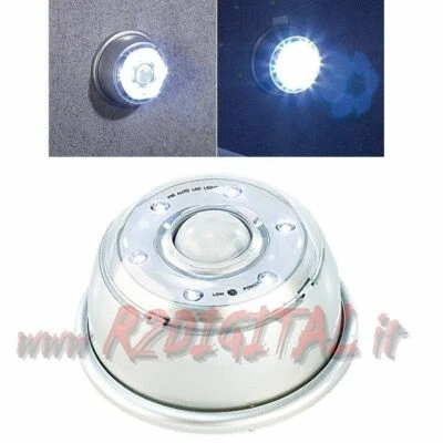MINI LAMPADA BATTERIE 6 LED PIR INFRAROSSI di MOVIMENTO SENSORE CREPUSCOLARE - Immagine 1 di 4