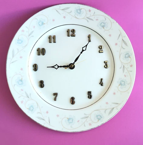 Floral China Plate Wall Clock 10" Cover