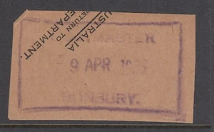 Western Australia 1956 Postmaster Bunbury postmark - Picture 1 of 1