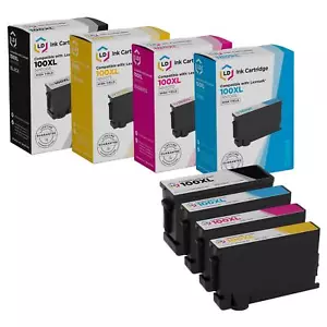 LD Compatible Lexmark 100XL/100 4Pk: 14N1068 BLK/14N1069 C/14N1070 M/14N1071 Y - Picture 1 of 9