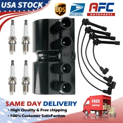 Ignition Coil &Spark Plug Wire &Spark Plug UF356 For Chevy Isuzu Daewoo Lanos L4 Foto 1 de 4