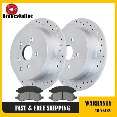 Kit de pastillas de rotores de freno traseros aptos para frenos ranurados Lexus RX450H RX350 2010-2015 Foto 1 de 4