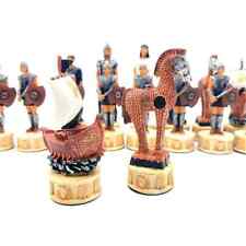 Haind Point Unique Roman & Trojan Polyester Chess Pieces Set, Chess Figures Set