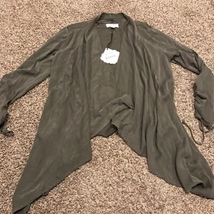 knox rose womens S green rayon open cardigan nwt b7 - Picture 1 of 4