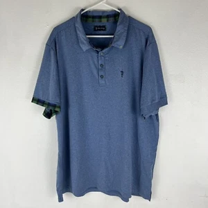 WILLIAM MURRAY GOLF Men Sz 2XL Plaid Trim Short Sleeve Polo Shirt - Picture 1 of 5