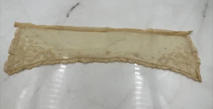 Vintage Jabot Collar Antique Lace Silk Beige Ecru From France - Picture 1 of 9