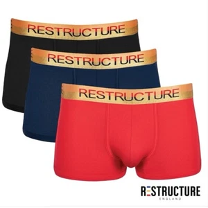 Underwear Men's Organic Bamboo Boxer 3Pack Trunk Limited Edition Gold Design - Picture 1 of 24
