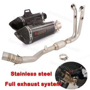 For CF-Moto 450SR 450SS Full Exhaust System Header Link Pipe 51mm Steel Mufflers - Picture 1 of 14