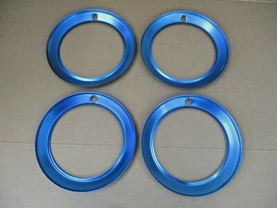 Oldtimer NSU BMW Opel Ford Fiat Radzierring Radkappe blau hub cap 12" SET Neu - Bild 1 von 4