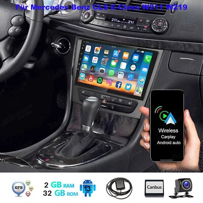 2+32G 9" Android14 Carplay Autoradio GPS Navi BT Für Benz CLS E-Klasse W211 W219 - Bild 1 von 4