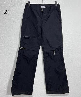 Calvin Klein convertible nylon cargo pants/shorts Women Sz 3 Black Straight  ￼ - Image 1 of 4