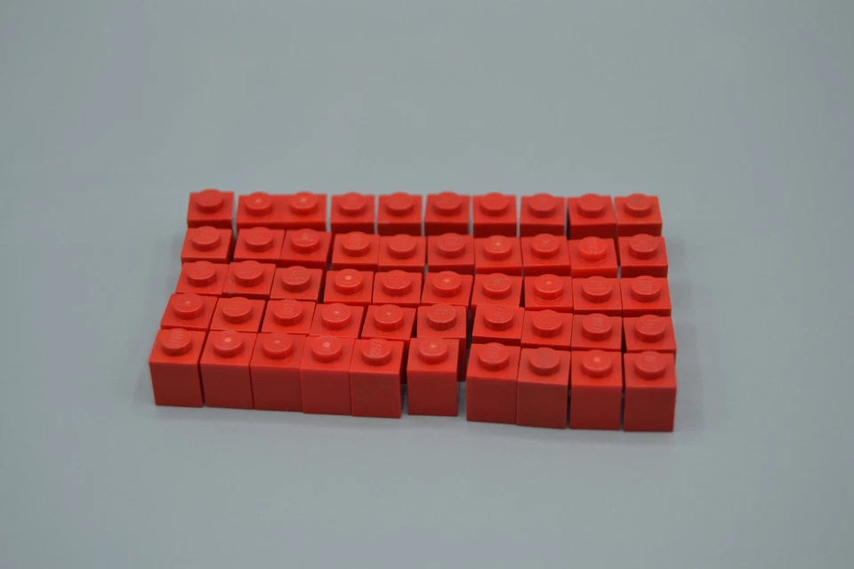 LEGO 50 x Basisstein Baustein Grundstein rot Red Basic Brick 1x1 3005 - Bild 1 von 3