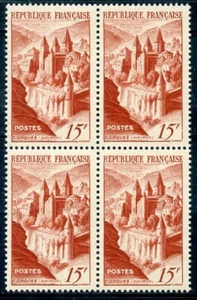 TIMBRE FRANCE NEUF LUXE ** N° 792 ABBAYE DE CONQUES BLOC DE 4 TIMBES - Photo 1/1