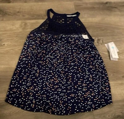 Blusa Top Daniel Rainn Talla Pequeña Mujer Azul Con Coloridas Gotas de Lágrimas Sin Mangas Nueva con Etiquetas Foto 1 de 4