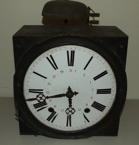 Antique 19th C. French Morbier Comtoise Porcelain Dial Wag On Wall Clock c.1840 Cover