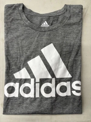 Adidas BOY'S Athletic Short Sleeve Shirt (Gray/ White Logo L 14/16)NWOT - Image 1 of 3