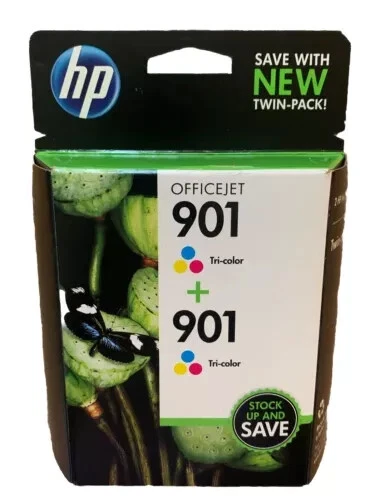 New ! Genuine HP 901 Tri-Color Ink Cartridge Twin Pack  Exp 05/2014 - Image 1 of 1