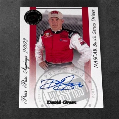 David Green BUSCH VINTAGE PACK PULLED autographed card 2002 PRESS PASS SIGNINGS - Image 1 of 2