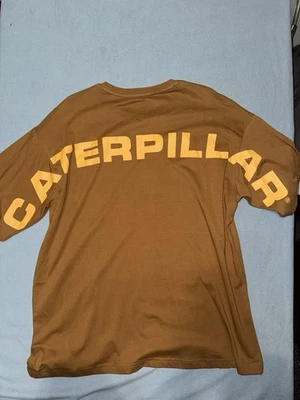 Новая мужская рубашка с короткими рукавами Caterpillar коричневая размер L свободного покроя - Изображение 1 из 4