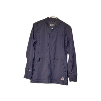 Carhartt Flex Peak Bonded Jacket Unisex Sz Small Softshell Full Zip Gray Scrub - Image 1 of 4