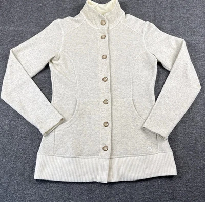 Suéter Mountain Hardwear Para Mujer Mediano Blanco Sarafín Cárdigan Bolsillos con Botones Foto 1 de 4