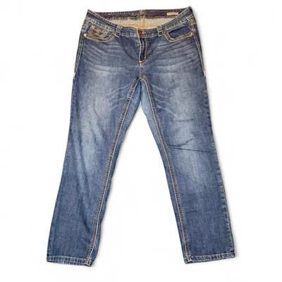 Pantalones de mezclilla Melissa McCarthy Seven7 para mujer talla 18W azul pierna recta tiro medio elásticos Foto 1 de 4