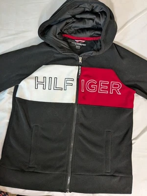 BNWT Tommy Hilfiger Sweatshirt Hoodie Black Full Zip Spell Out Logo Mens Sz 2XL - Image 1 of 4