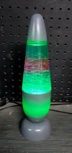 Glitter Lava Lamp gray plastic base 12" mode glitter clear water color changing - Picture 1 of 4