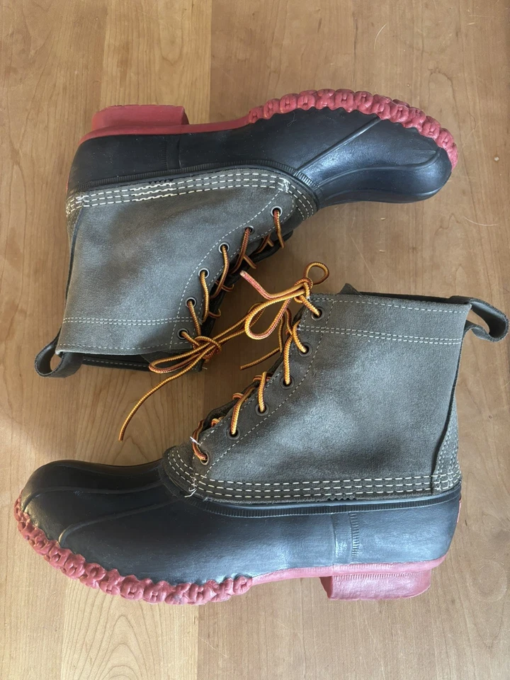 "Botas Todd Snyder x LL Bean Duck Gris Gamuza Lona 8""T Rojo Suelas Para Hombres Talla 11"  Foto 1 de 4