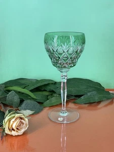 Josephinenhütte - bicchiere da vino - cristallo al piombo - copertura - Weinrömer - bicchiere verde - Foto 1 di 8