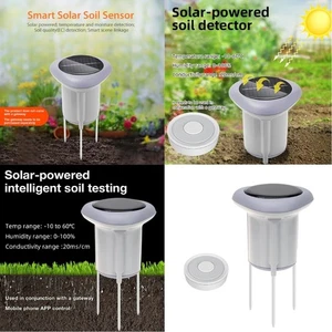 Wireless Plant Moisture Sensors Solar Temperature Monitor For Indoor Outdoor - Picture 1 of 8