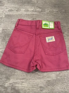 Vintage 70s Wrangler Girls Pink Jean Shorts Size 10 Slim - Picture 1 of 8