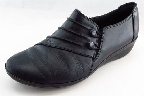 Mocassini Clarks scarpe da donna nere sintetiche taglia 7 5 medie