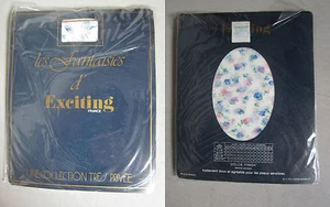 COLLANT EXCITING FANTAISIE VINTAGE FOND BLANC T3 Fabrication Française - Imagen 1 de 1