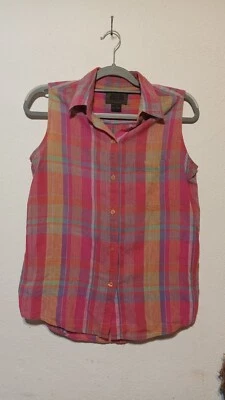 New Directions Women's Size Medium Sleeveless Top Button Down Collared Summer  - Изображение 1 из 4