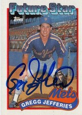 Gregg Jefferies signed baseball card New York Mets 1989 Topps #233 Future Stars