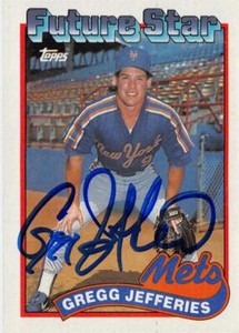 Gregg Jefferies signed baseball card New York Mets 1989 Topps #233 Future Stars