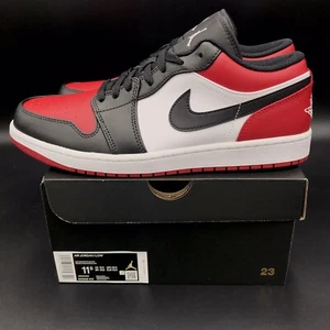 Talla 11.5 Nike Air Jordan 1 Zapatos Puntera Baja Criada Negro Rojo Blanco 553558-612 Para hombres - Imagen 1 de 9