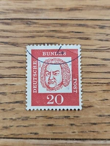Germany Stamp Deutsche Bundespost Bach Famous Germans 20pf Used - Picture 1 of 2