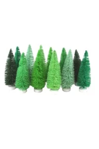 Cody Foster 4.5" Green Sisal Bottle Brush Trees Boxed Gift Set of 12 - Picture 1 of 4