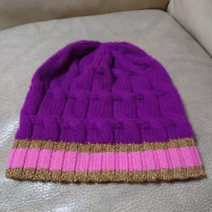 GUCCI Beanie Hat Wool Cashmere Nylon Purple Men Size: M(57) 21cm/ 8.3 in. - Picture 1 of 8