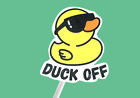 Duck Off Funny Sticker - Offensive Decal for Laptop, Water Bottle