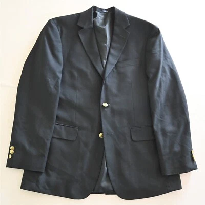 Blazer Abrigo Deportivo Chaqueta Stafford 38R Azul Marino Hopsack Botón Dorado Lana Para Hombre Foto 1 de 4